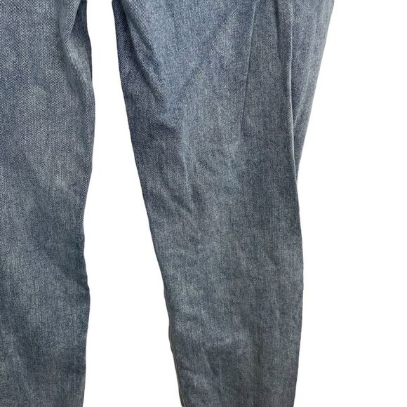 AMERICAN EAGLE MOM JEAN High Rise Waist Distressed Blue Jeans Ripped Holes sz 4 - Picture 13 of 16